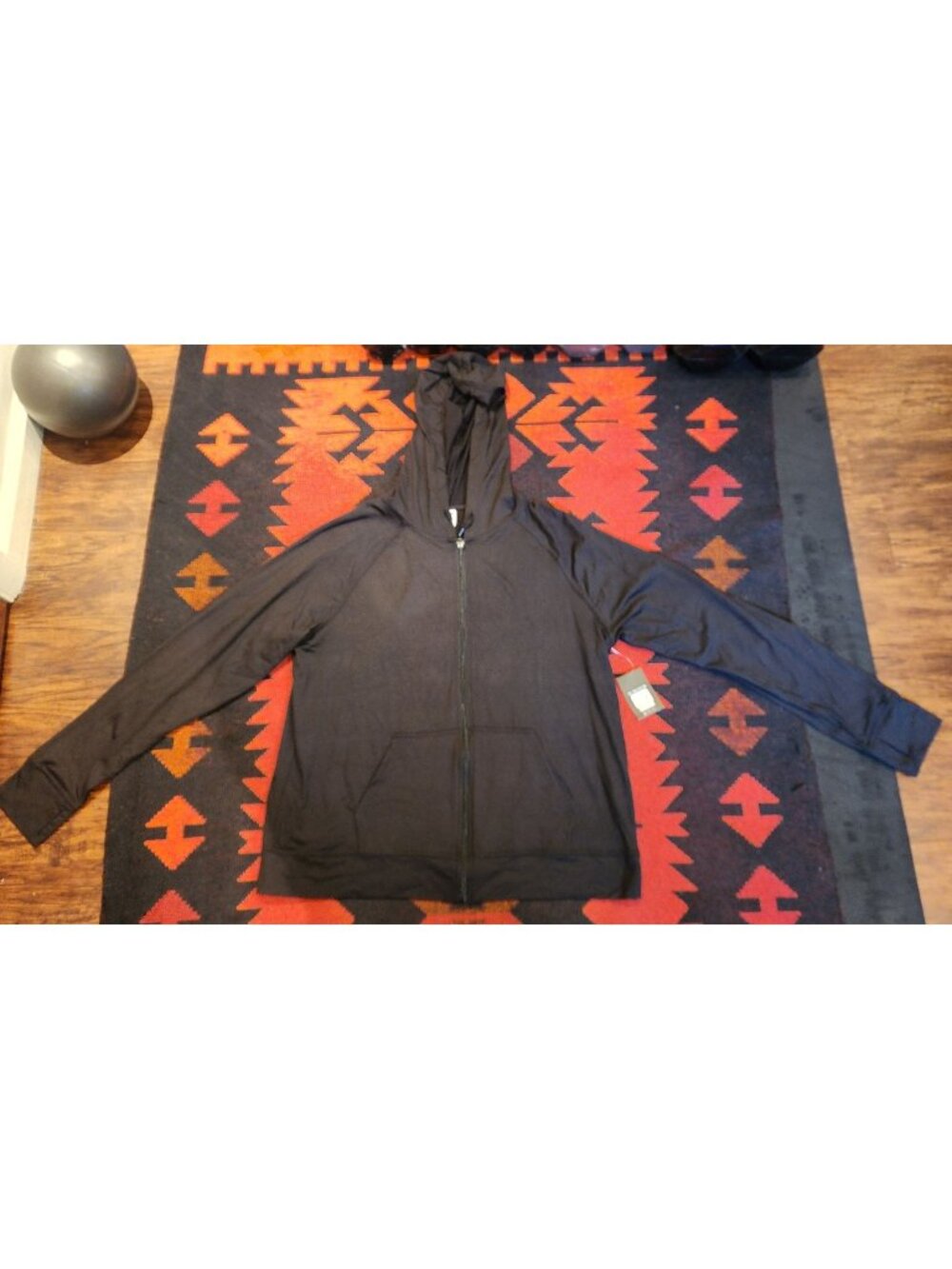 Athletic Works Womens Super-Soft Black Full-Zip Hoodie XL (16-18) With Pockets